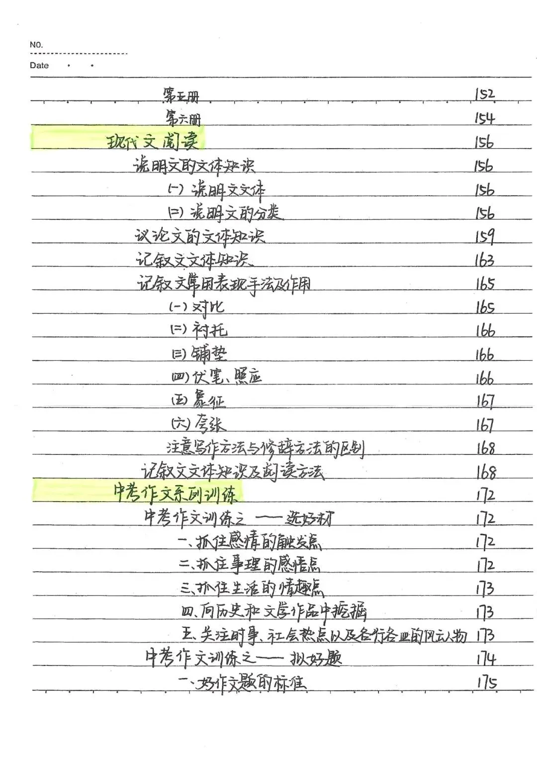 中考状元手写笔记初中语文三年-第6张图片-四季读书网