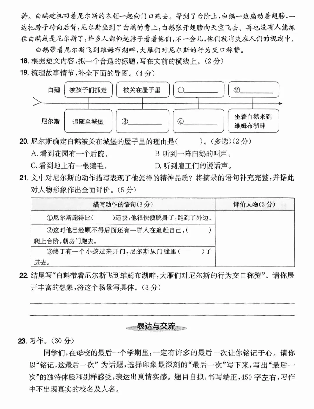 【真题模拟】小升初语文真题模拟卷(附答案)-第14张图片-四季读书网
