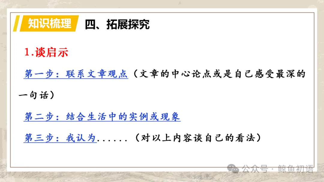中考专项复习(九)|议论文专题复习五|拓展探究|知识梳理+方法点拨+例题演练+真题强化-第20张图片-四季读书网 中考专项复习(九)|议论文专题复习五|拓展探究|知识梳理+方法点拨+例题演练+真题强化-第20张图片-四季读书网