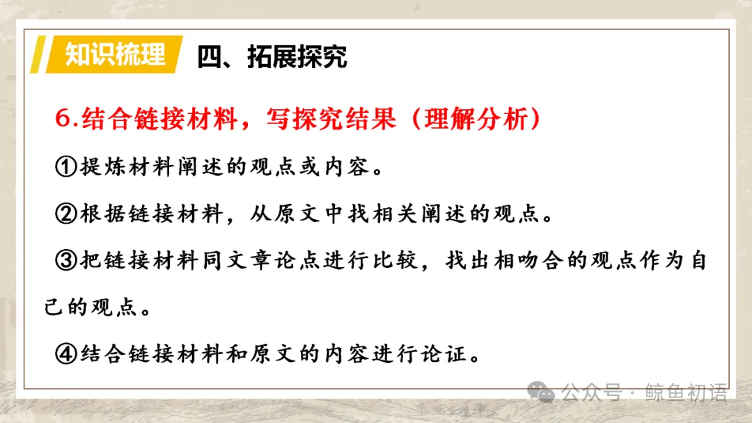 中考专项复习(九)|议论文专题复习五|拓展探究|知识梳理+方法点拨+例题演练+真题强化-第25张图片-四季读书网 中考专项复习(九)|议论文专题复习五|拓展探究|知识梳理+方法点拨+例题演练+真题强化-第25张图片-四季读书网