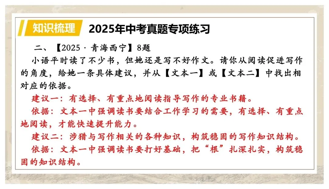 中考专项复习(九)|议论文专题复习五|拓展探究|知识梳理+方法点拨+例题演练+真题强化-第37张图片-四季读书网 中考专项复习(九)|议论文专题复习五|拓展探究|知识梳理+方法点拨+例题演练+真题强化-第37张图片-四季读书网