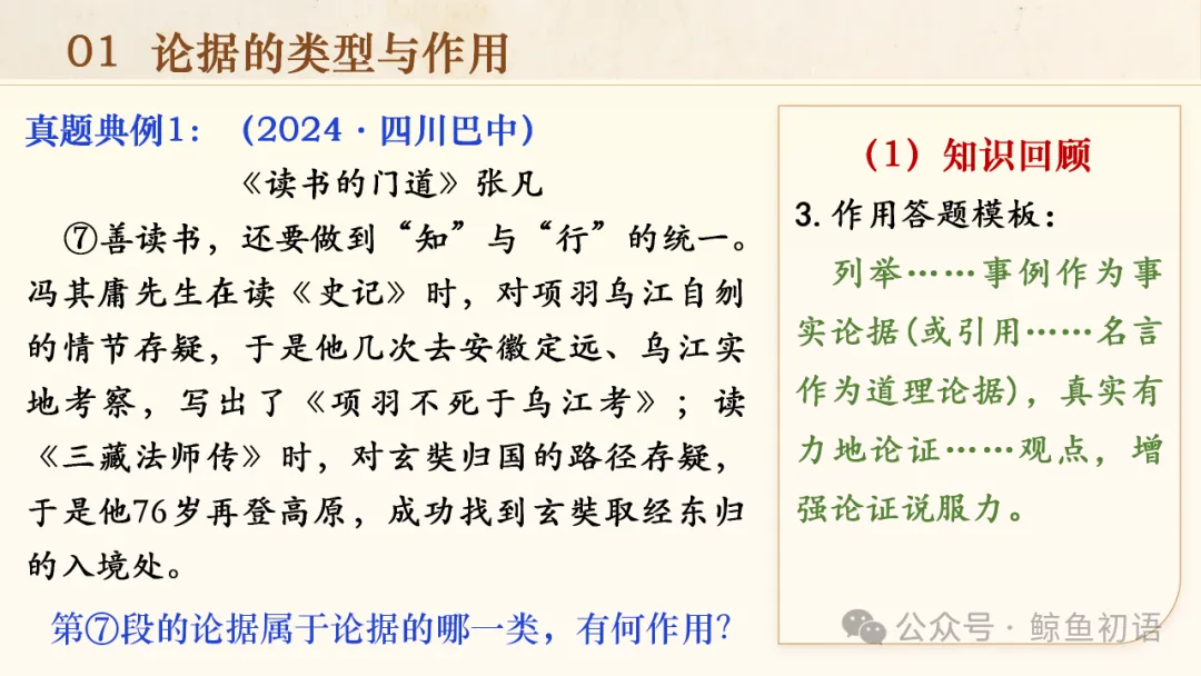 中考专项复习(九)|议论文专题复习二|论据的选择与分析|知识梳理+方法点拨+例题演练+真题强化-第14张图片-四季读书网