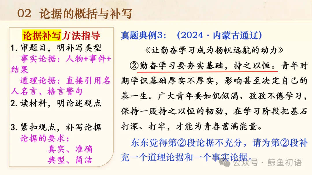 中考专项复习(九)|议论文专题复习二|论据的选择与分析|知识梳理+方法点拨+例题演练+真题强化-第17张图片-四季读书网