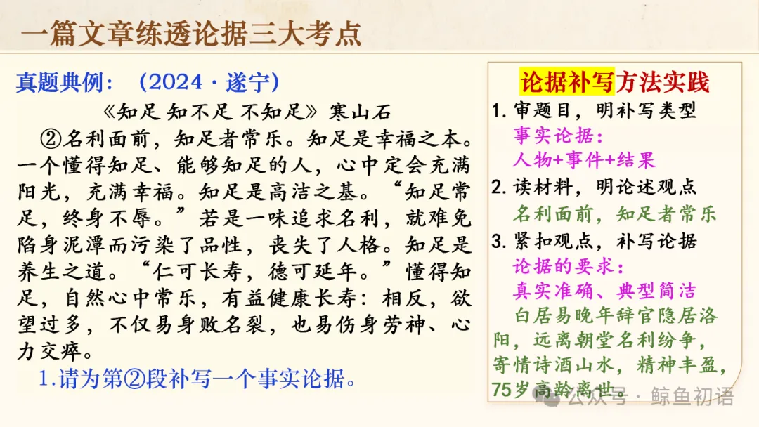 中考专项复习(九)|议论文专题复习二|论据的选择与分析|知识梳理+方法点拨+例题演练+真题强化-第24张图片-四季读书网