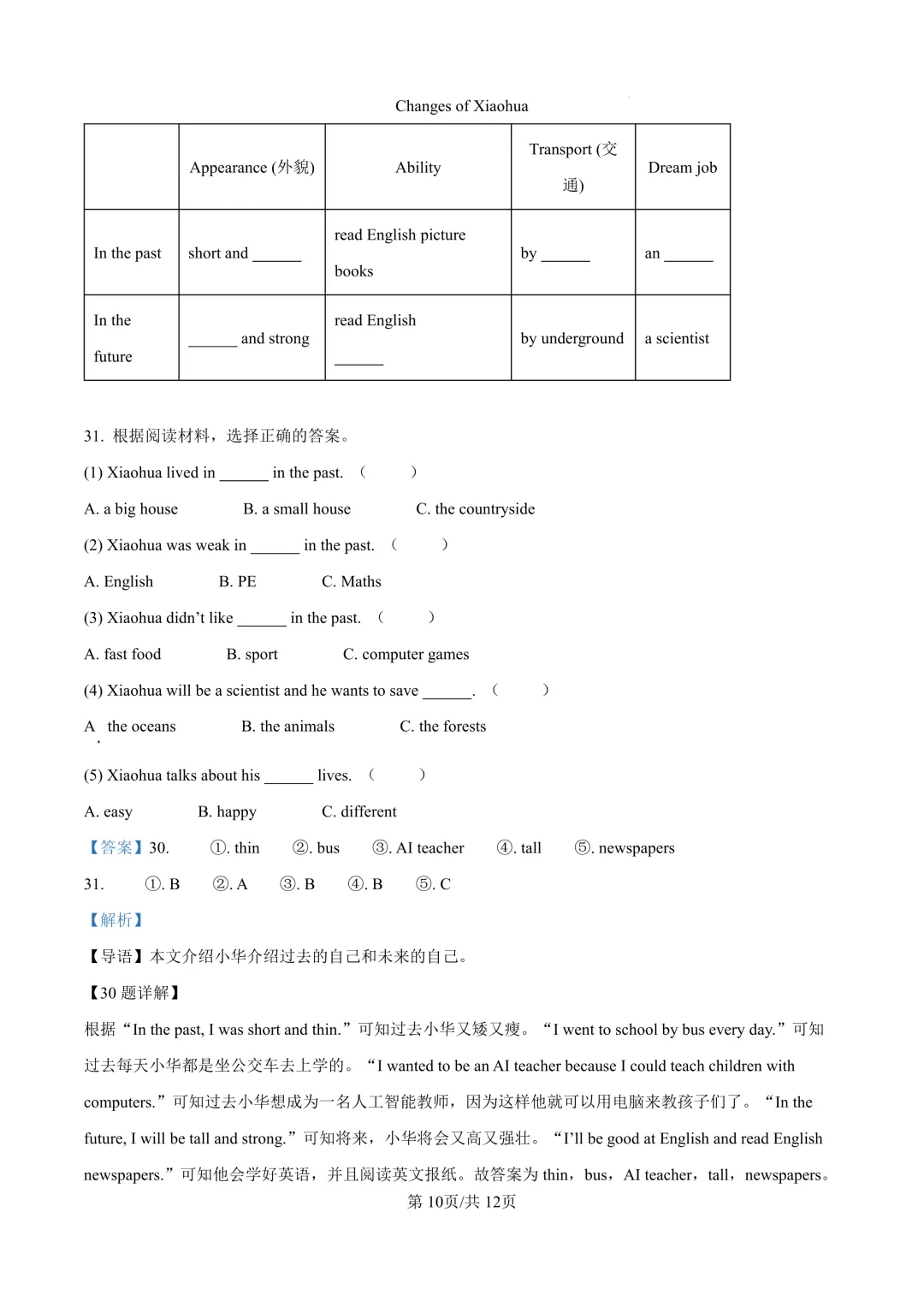 2.沪教版六年级下册|期末真题试卷合集,考前必刷!(听力已发在资料群)-第17张图片-四季读书网
