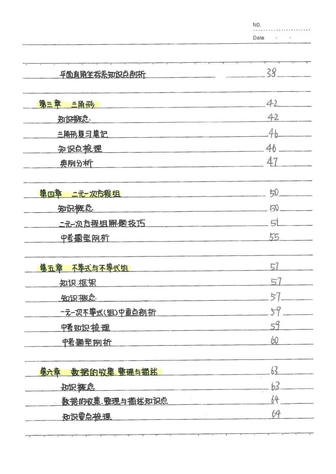 中考状元手写笔记初中数学三年-第4张图片-四季读书网