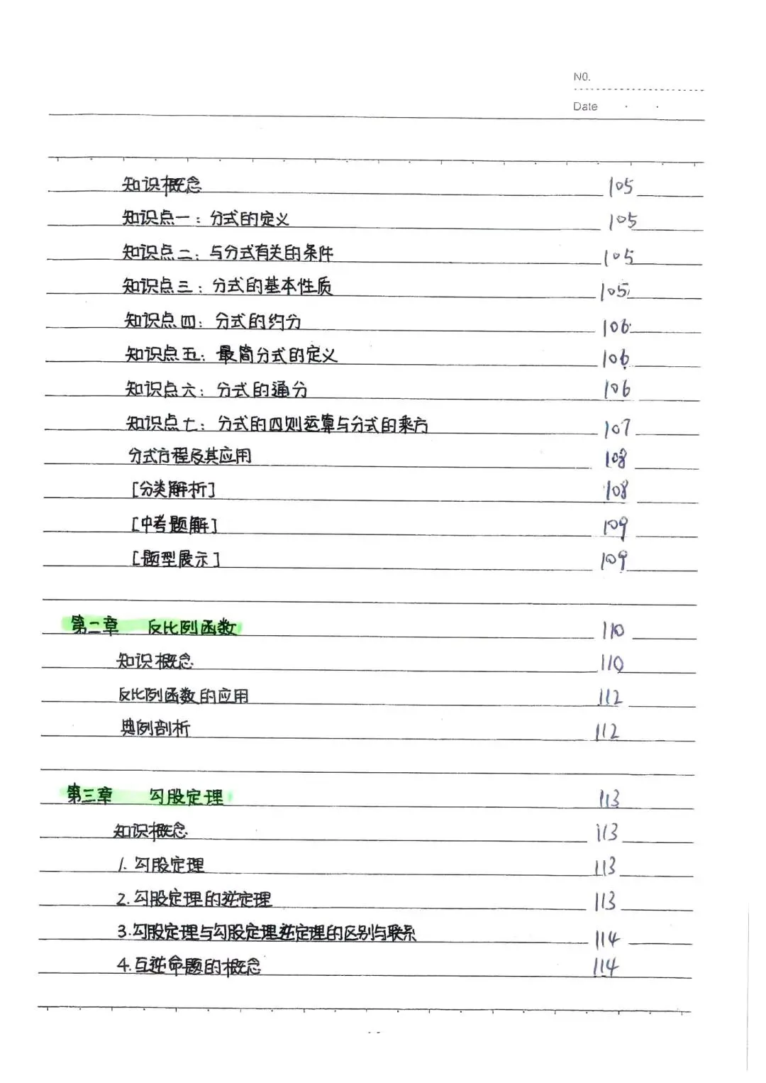 中考状元手写笔记初中数学三年-第7张图片-四季读书网