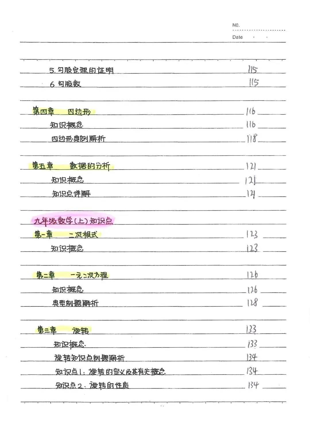 中考状元手写笔记初中数学三年-第8张图片-四季读书网