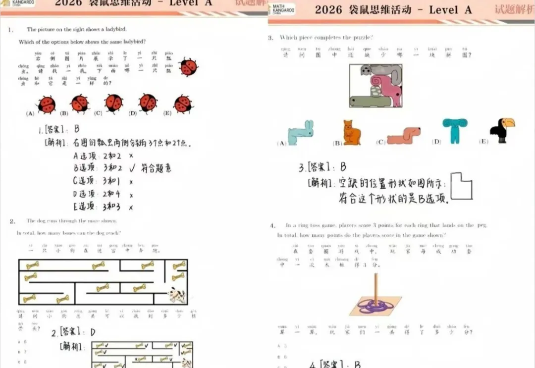 【袋鼠数学】2026年最新真题合集,从A-F全等级完整收录,电子PDF版免费领-第4张图片-四季读书网
