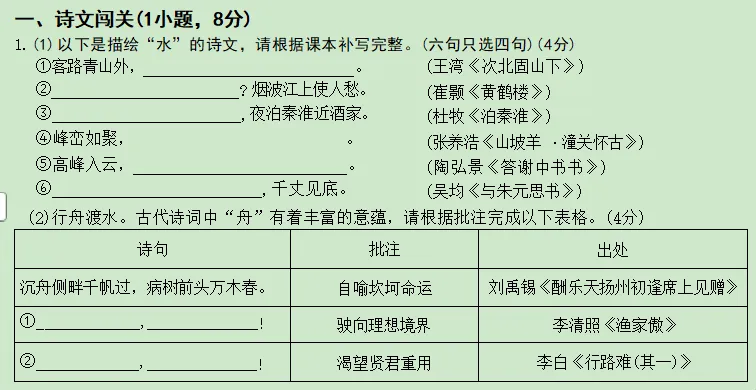 考情快递:广雅中考二模语文试卷精析(含范文)-第2张图片-四季读书网