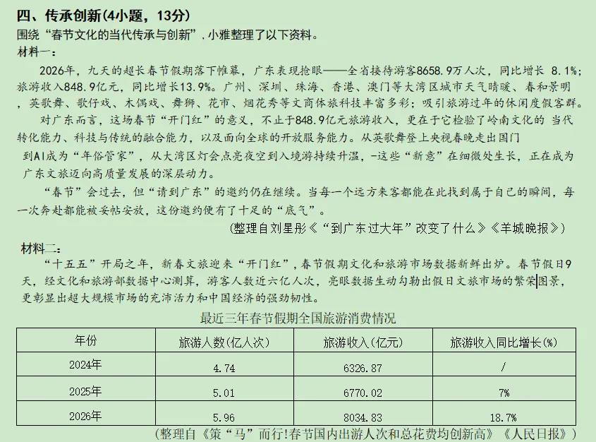 考情快递:广雅中考二模语文试卷精析(含范文)-第8张图片-四季读书网