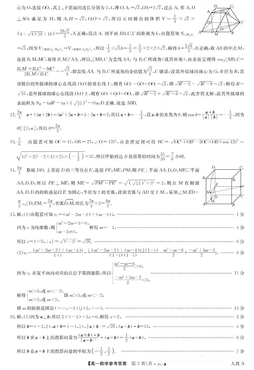 25-26九师联盟高一6月检测数学试卷-第6张图片-四季读书网