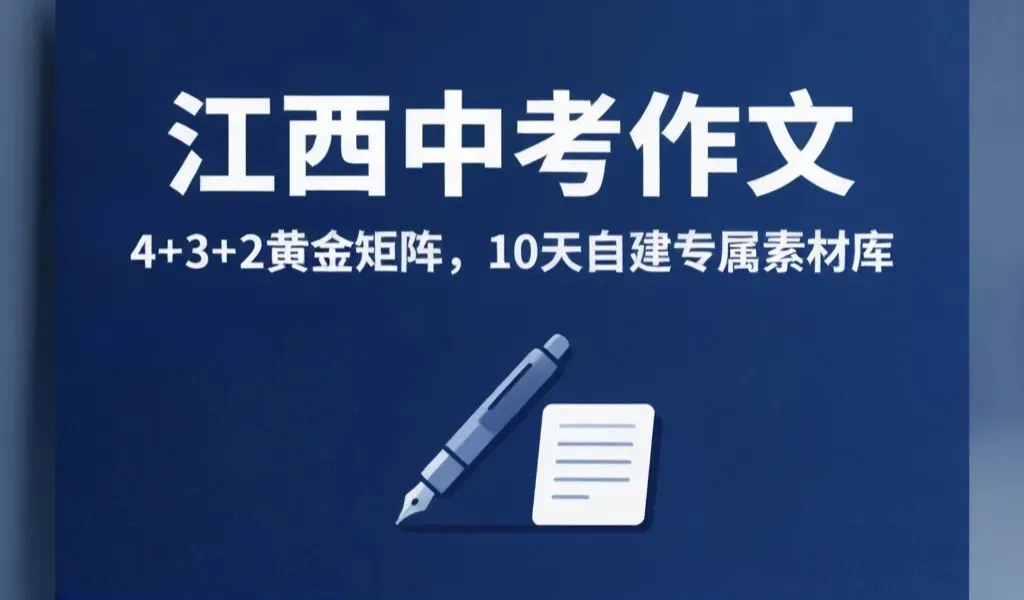 2026江西中考作文“抢分”绝杀〡4+3+2黄金矩阵,10天自建素材库,考场直接用!-第1张图片-四季读书网