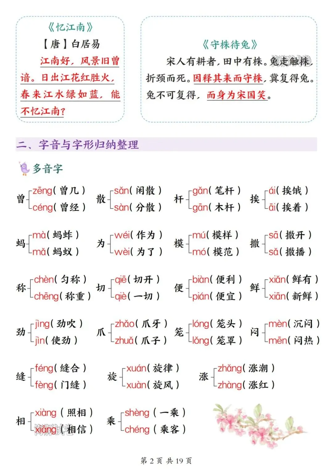 【海豚试卷】26新版三年级下册语文全册高频考点归纳(PDF版可打印)-第4张图片-四季读书网