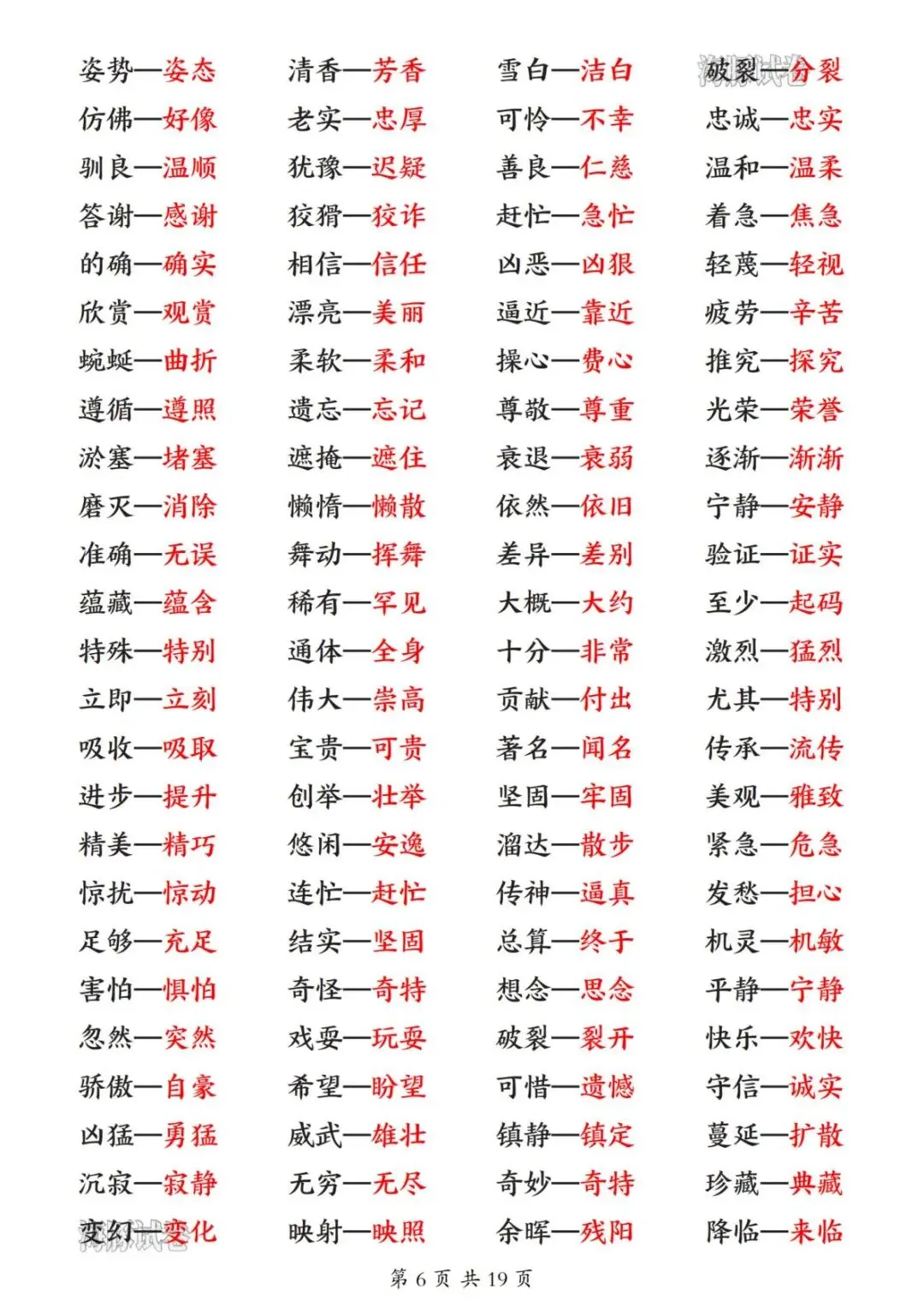 【海豚试卷】26新版三年级下册语文全册高频考点归纳(PDF版可打印)-第8张图片-四季读书网