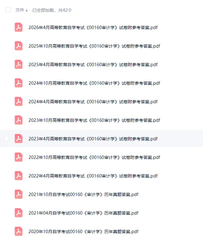 2026年4月自考《00160审计学》真题附参考答案-第6张图片-四季读书网