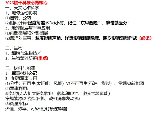 2026提干科技知识必背考点梳理及真题押题试卷(可分享)-第1张图片-四季读书网