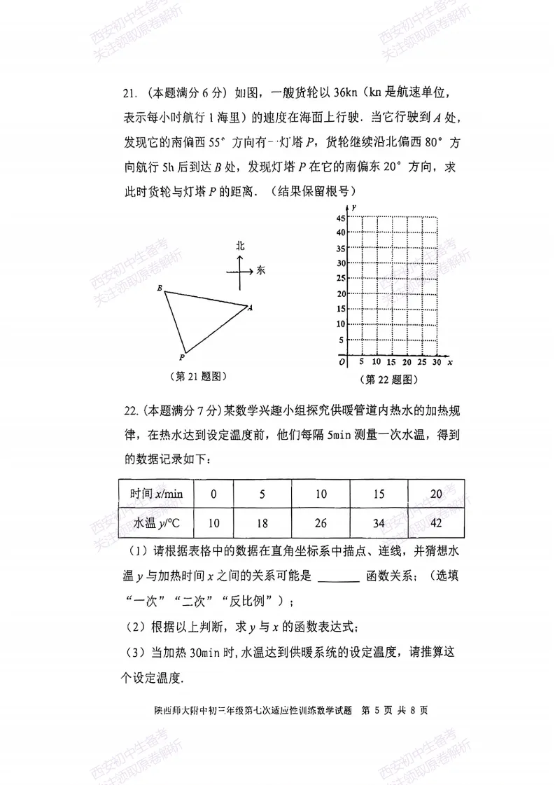 名校模考含答案!西安2026中考模拟:【陕师大附中】九年级七模【数学】免费下载-第11张图片-四季读书网