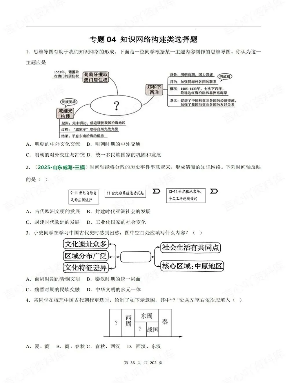 初中历史-中考复习12大专题型真题检测考前专题训练-第6张图片-四季读书网