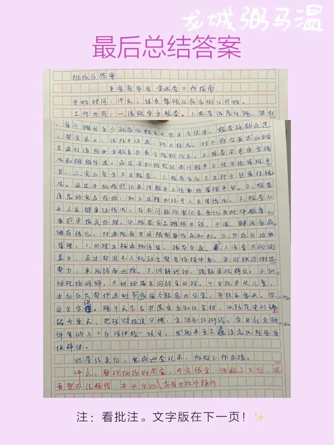 申论真题实操训练 公文题 系列3(2)编写一份“平安夜市安全巡查工作指南”,请你草拟该指南中的工作事项及其相应工作内容.-第8张图片-四季读书网