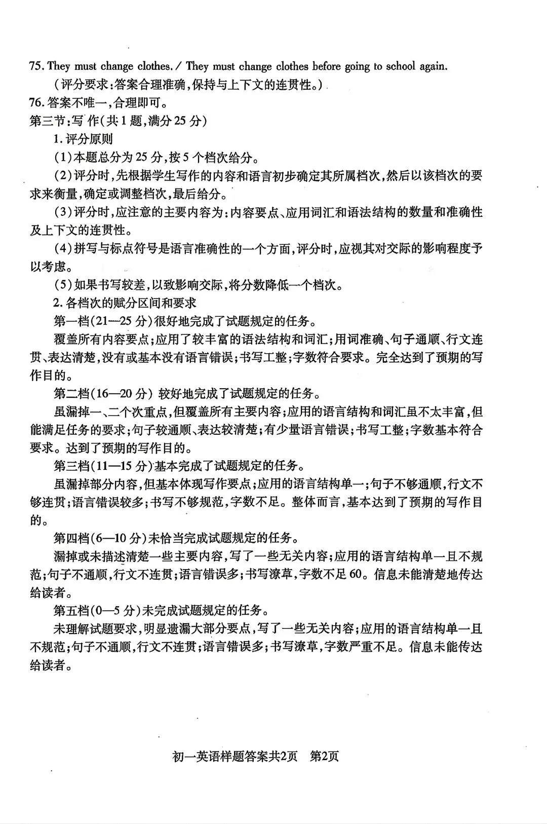 2025年泰山区六下期末英语真题-第14张图片-四季读书网