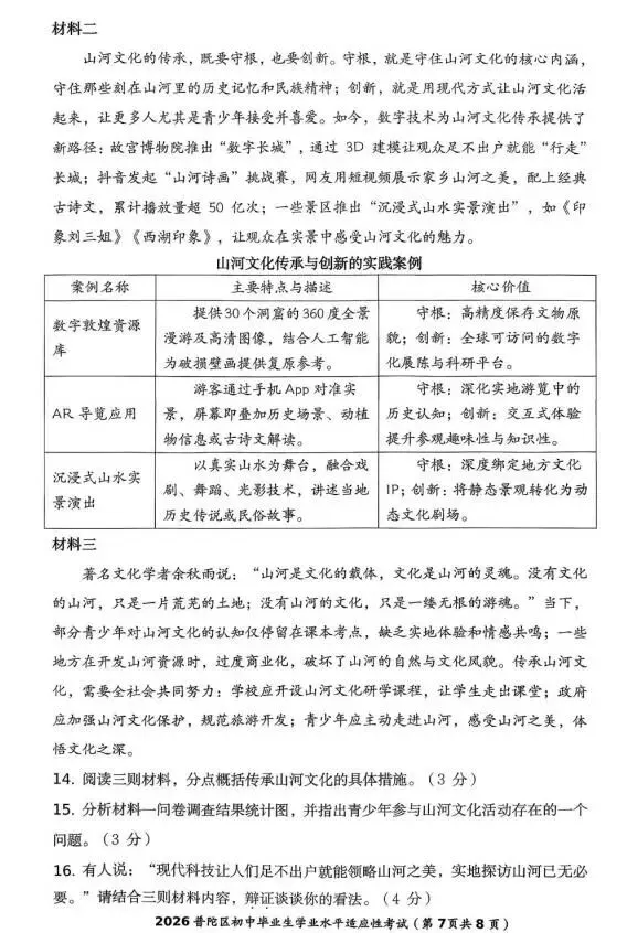 2026中考语文模拟试卷及参考答案(49)【可打印】-第11张图片-四季读书网 2026中考语文模拟试卷及参考答案(49)【可打印】-第11张图片-四季读书网