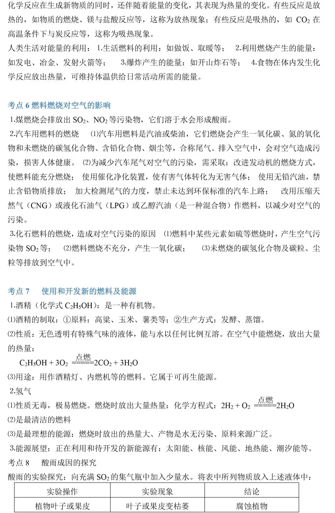 中考化学86个考点归纳-第18张图片-四季读书网