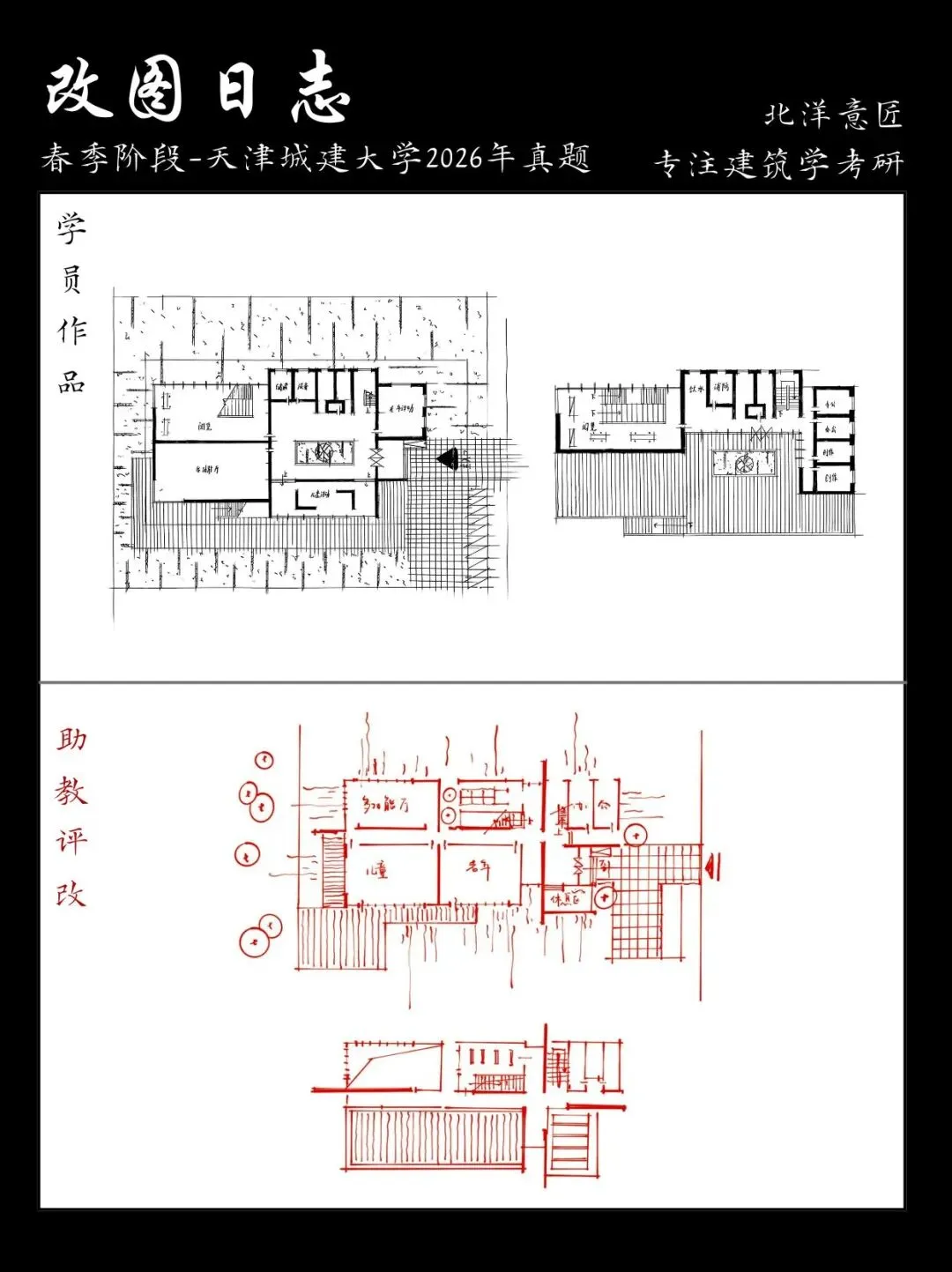 【快题改图日志】建筑学考研春季快题营·社区文化服务中心设计(天津城建大学2026年)-第4张图片-四季读书网 【快题改图日志】建筑学考研春季快题营·社区文化服务中心设计(天津城建大学2026年)-第4张图片-四季读书网