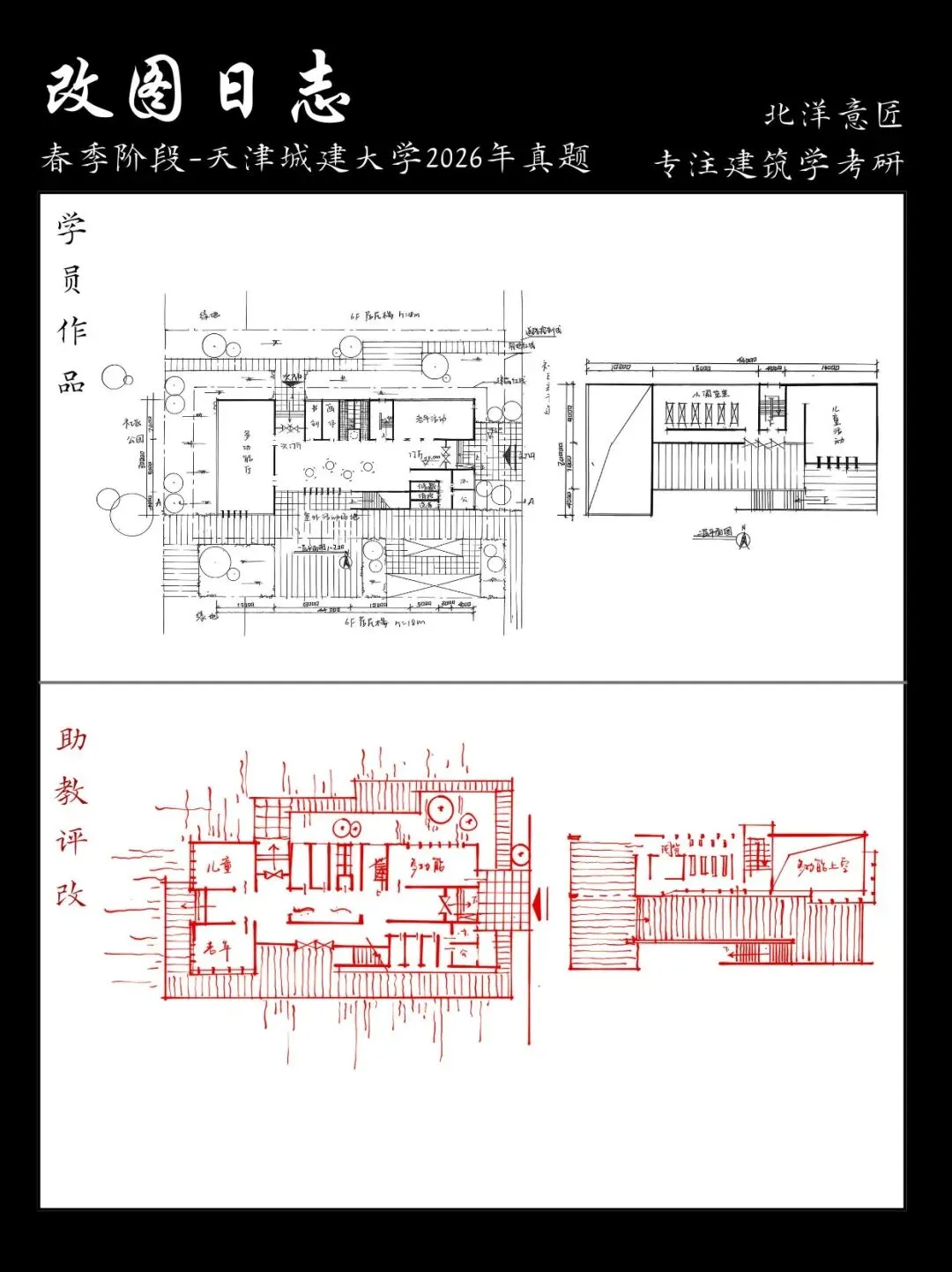 【快题改图日志】建筑学考研春季快题营·社区文化服务中心设计(天津城建大学2026年)-第10张图片-四季读书网 【快题改图日志】建筑学考研春季快题营·社区文化服务中心设计(天津城建大学2026年)-第10张图片-四季读书网