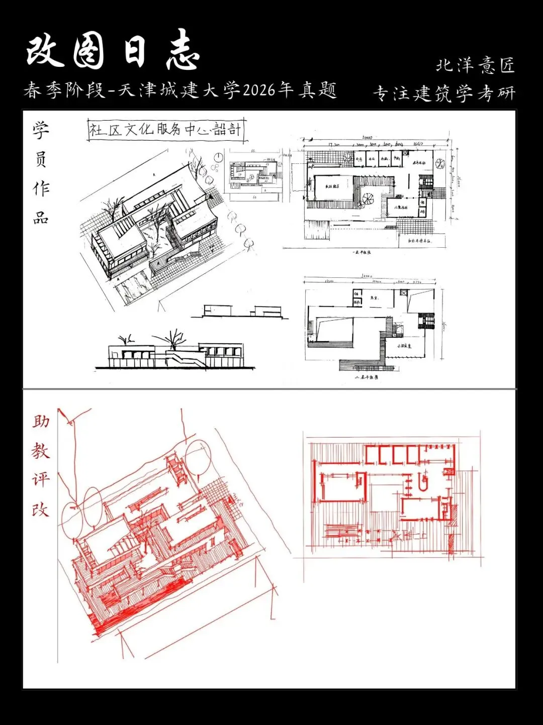 【快题改图日志】建筑学考研春季快题营·社区文化服务中心设计(天津城建大学2026年)-第21张图片-四季读书网 【快题改图日志】建筑学考研春季快题营·社区文化服务中心设计(天津城建大学2026年)-第21张图片-四季读书网
