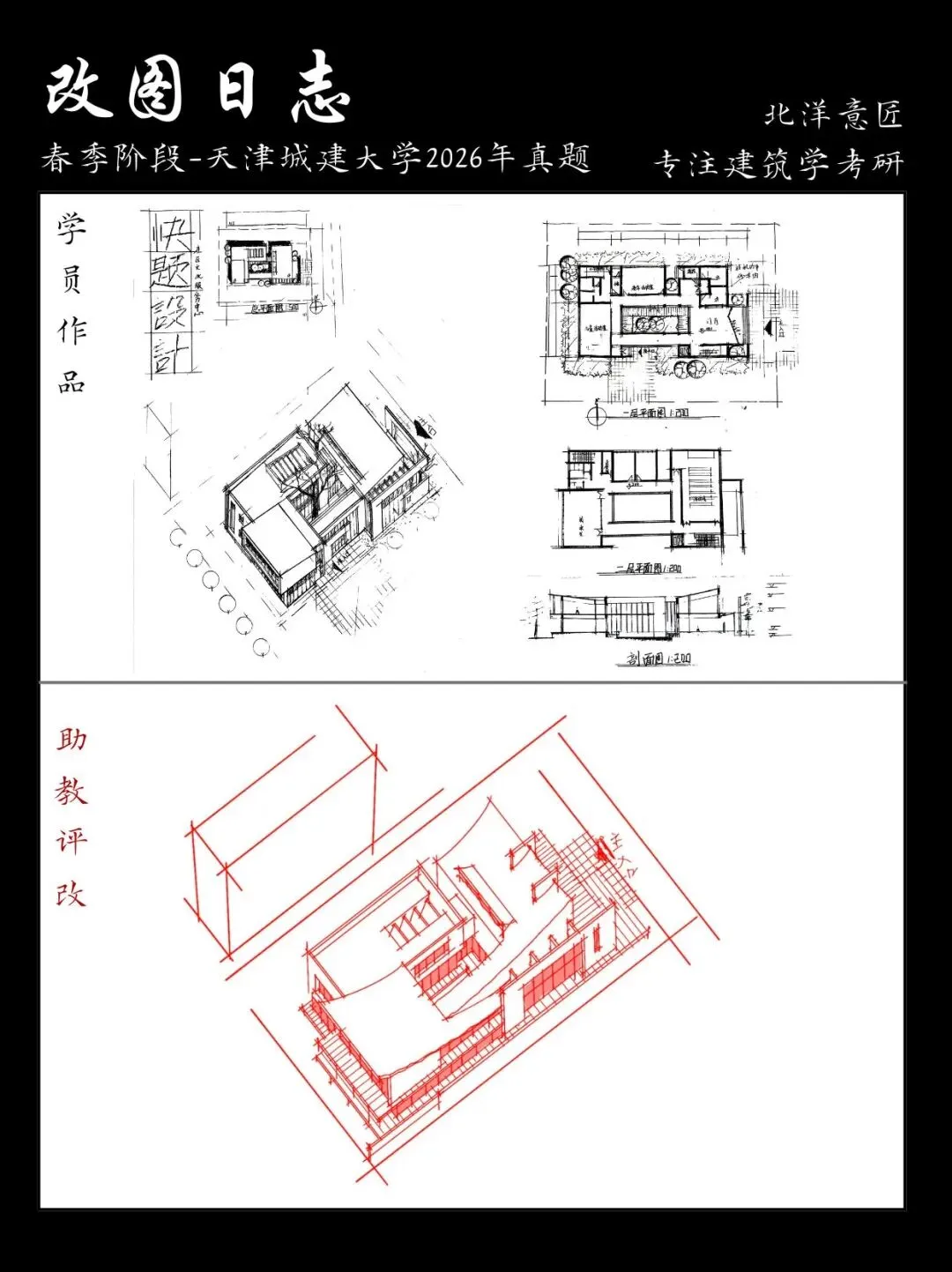 【快题改图日志】建筑学考研春季快题营·社区文化服务中心设计(天津城建大学2026年)-第23张图片-四季读书网 【快题改图日志】建筑学考研春季快题营·社区文化服务中心设计(天津城建大学2026年)-第23张图片-四季读书网