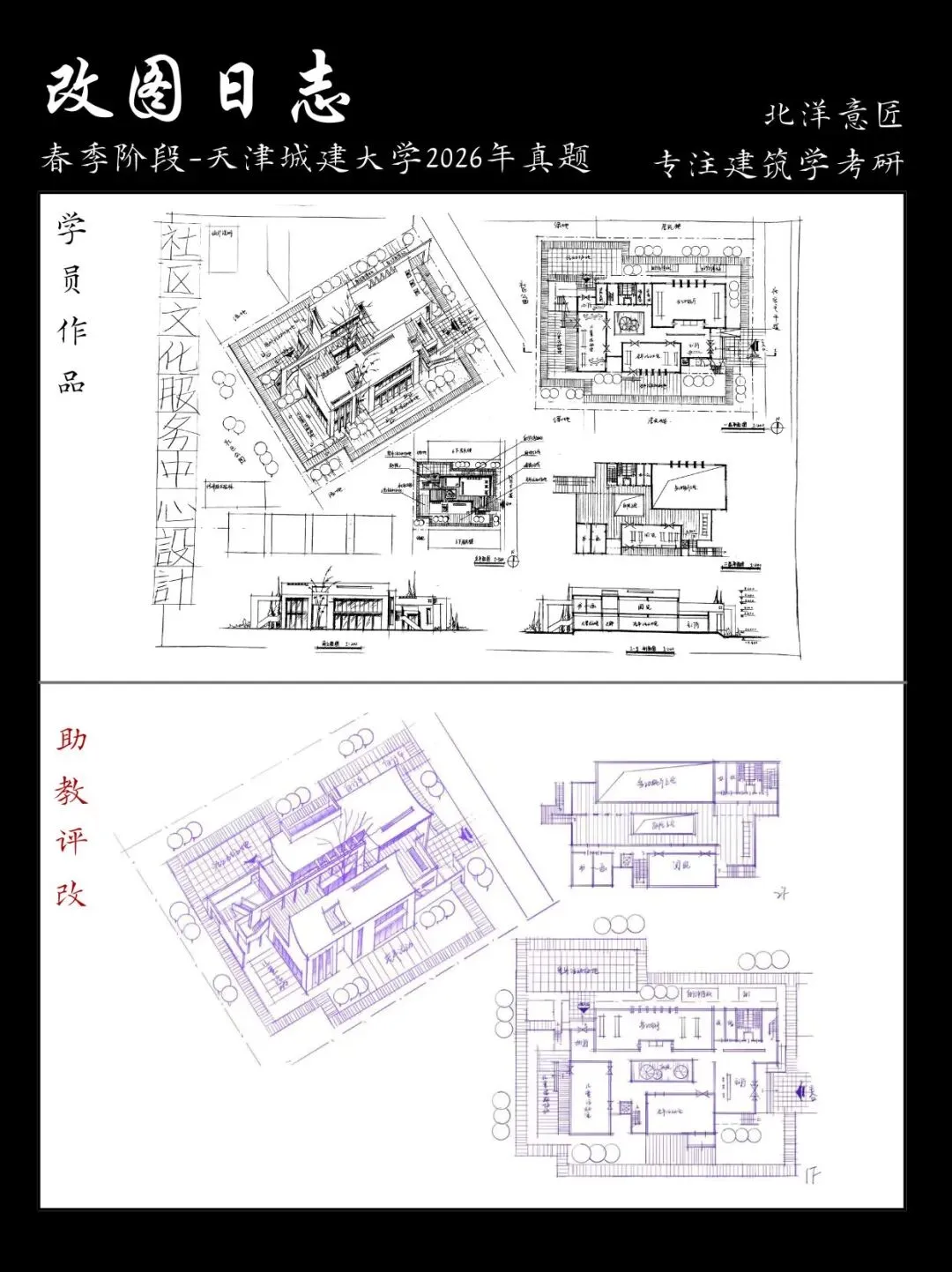 【快题改图日志】建筑学考研春季快题营·社区文化服务中心设计(天津城建大学2026年)-第26张图片-四季读书网 【快题改图日志】建筑学考研春季快题营·社区文化服务中心设计(天津城建大学2026年)-第26张图片-四季读书网