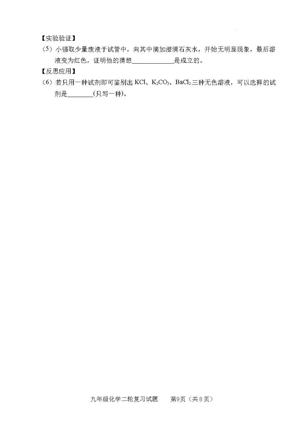 二模真题-2026年临沂市临沭县中考二模化学初三试卷+答案(可下载)-第12张图片-四季读书网
