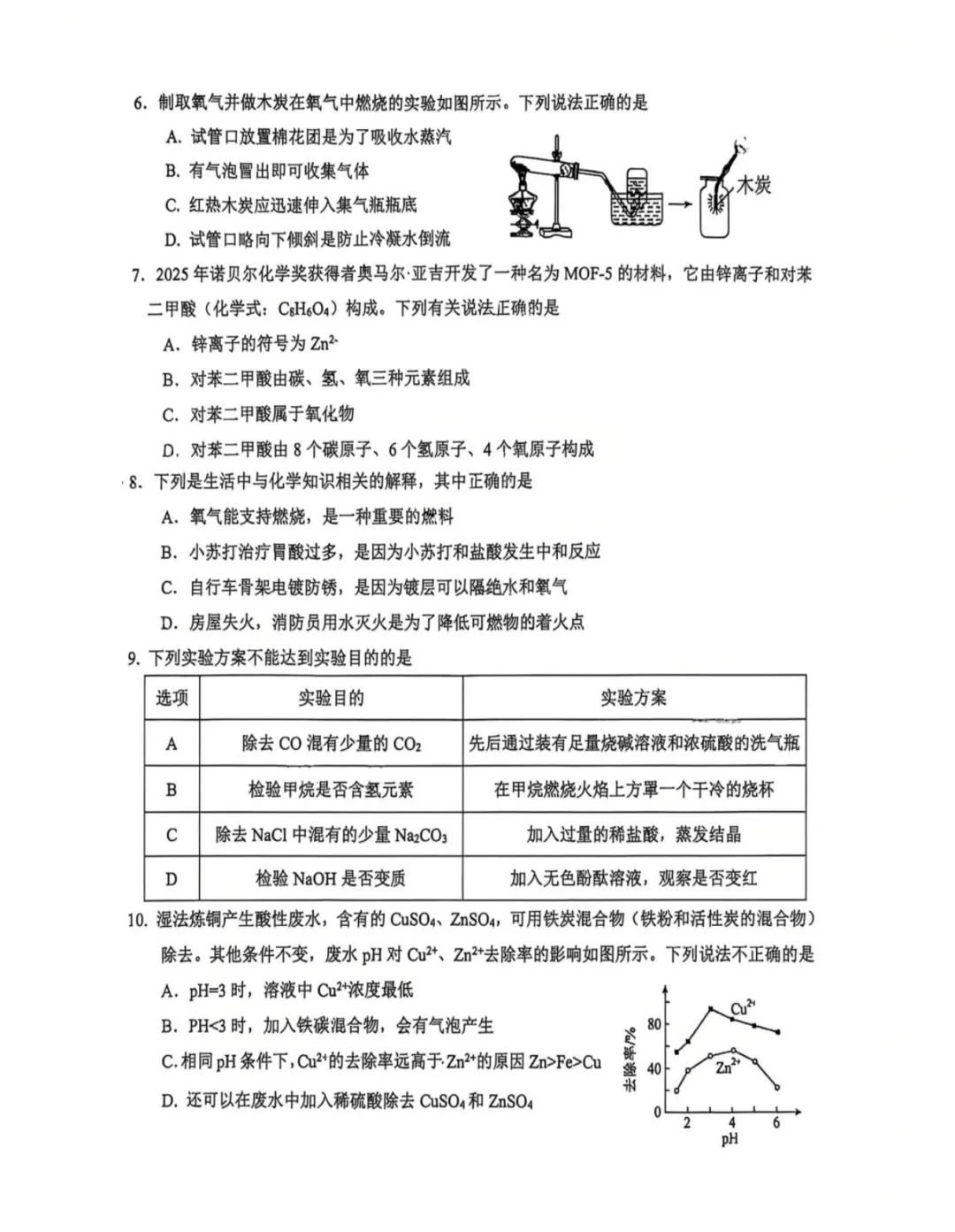 【中考模拟化学】 2026年泉州第五中学中考适应性练习化学模拟试卷+答案解析-第8张图片-四季读书网 【中考模拟化学】 2026年泉州第五中学中考适应性练习化学模拟试卷+答案解析-第8张图片-四季读书网