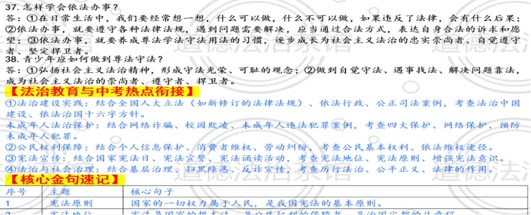 法治教育·中考核心一本通——2026中考道德与法治“五大回归主题”之四:宪法至上+权利义务+依法治国+青少年法治素养-第6张图片-四季读书网