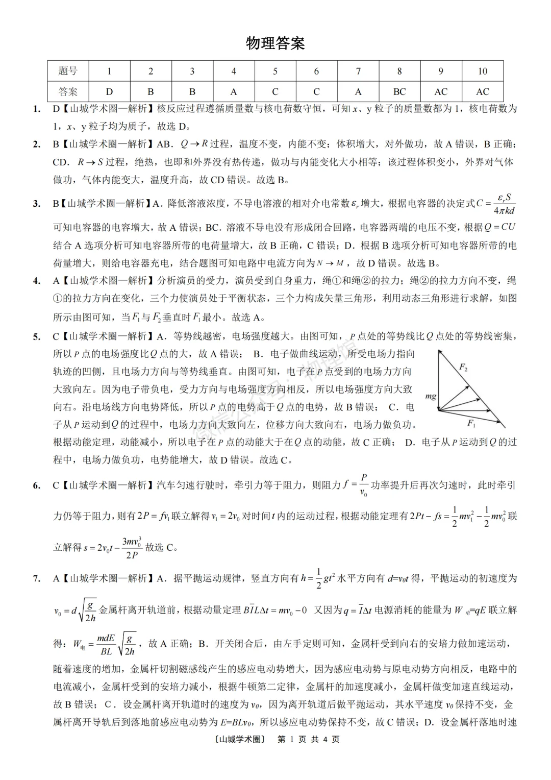 重庆市育才中学高2026届高考模拟考试(三)物理含答案-第7张图片-四季读书网