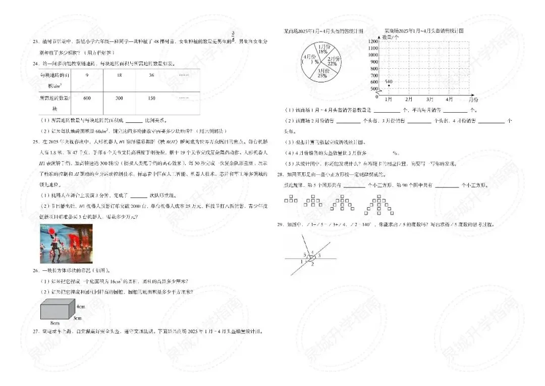 【济南小升初】2025 六年级数学期末真题-第10张图片-四季读书网