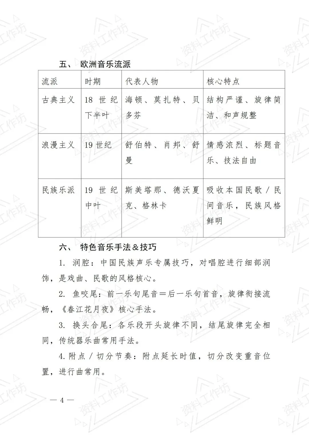 人音版音乐八年级下册新教材期末试卷知识点复习-第4张图片-四季读书网