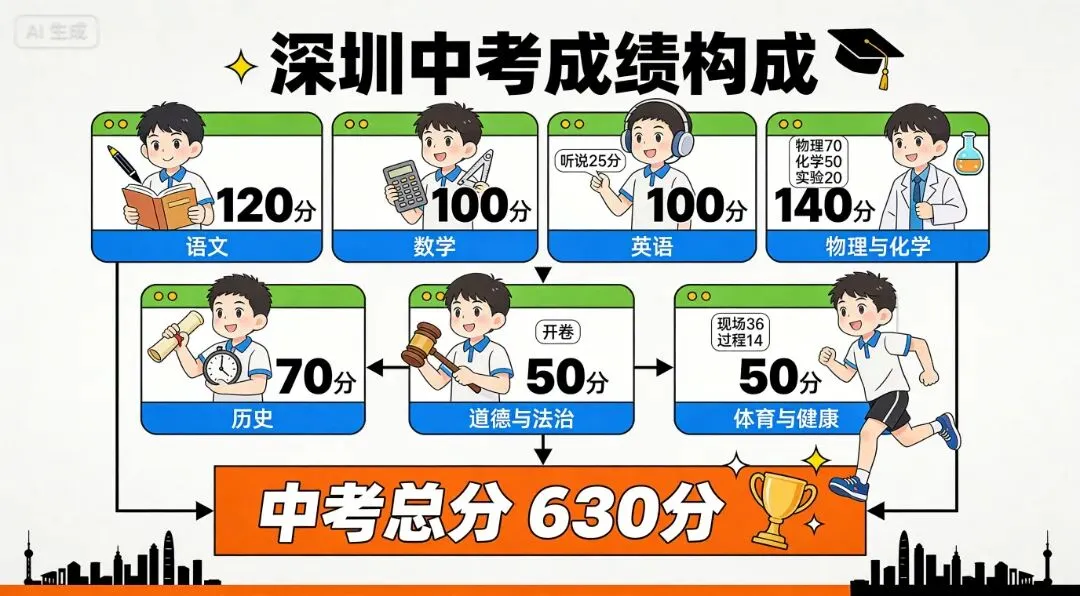 一文看懂2026深圳中考:统考安排+单科分值拆分(总分630分)-第5张图片-四季读书网