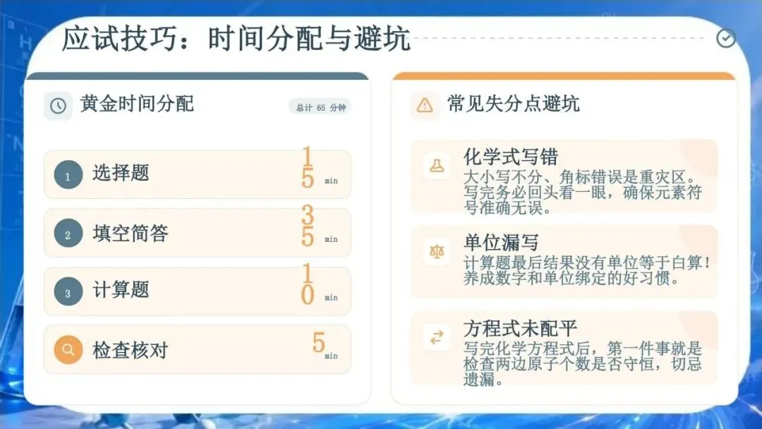 【初三下】化学中考冲刺班会 PPT:从元素到未来 | 九年级化学考前冲刺:核心考点梳理与应试技巧(文末免费领取)-第9张图片-四季读书网
