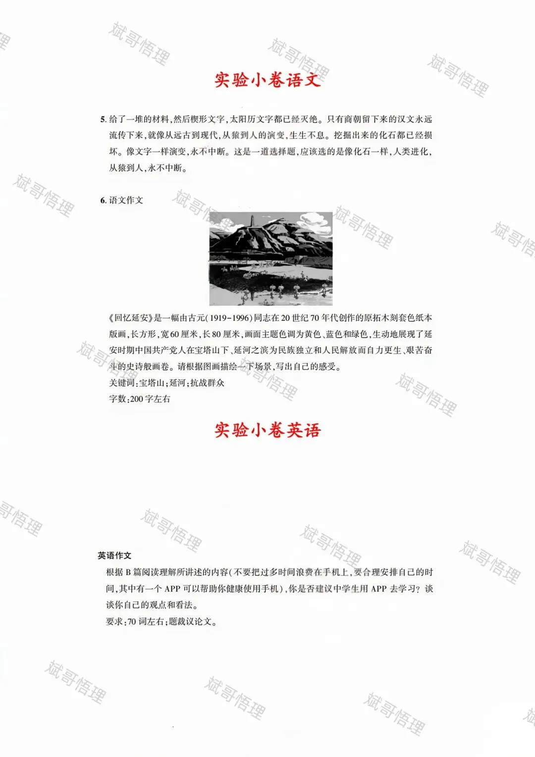 五所小卷考试真题汇总-第5张图片-四季读书网