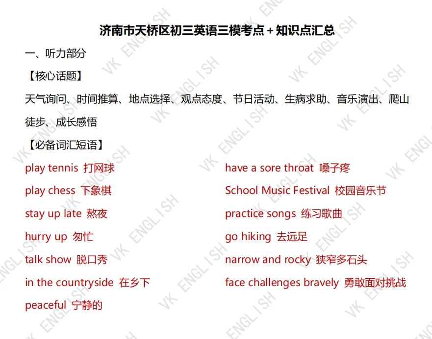 【中考模拟】2026.6济南市天桥区英语三模-第10张图片-四季读书网