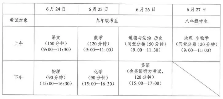 2026年广西中考考试时间表(附中考考前注意事项)-第4张图片-四季读书网