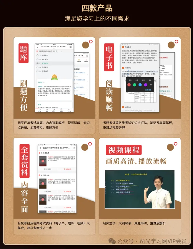 凿光学习网万种考研考证备考资料、历年真题、视频网课-第2张图片-四季读书网