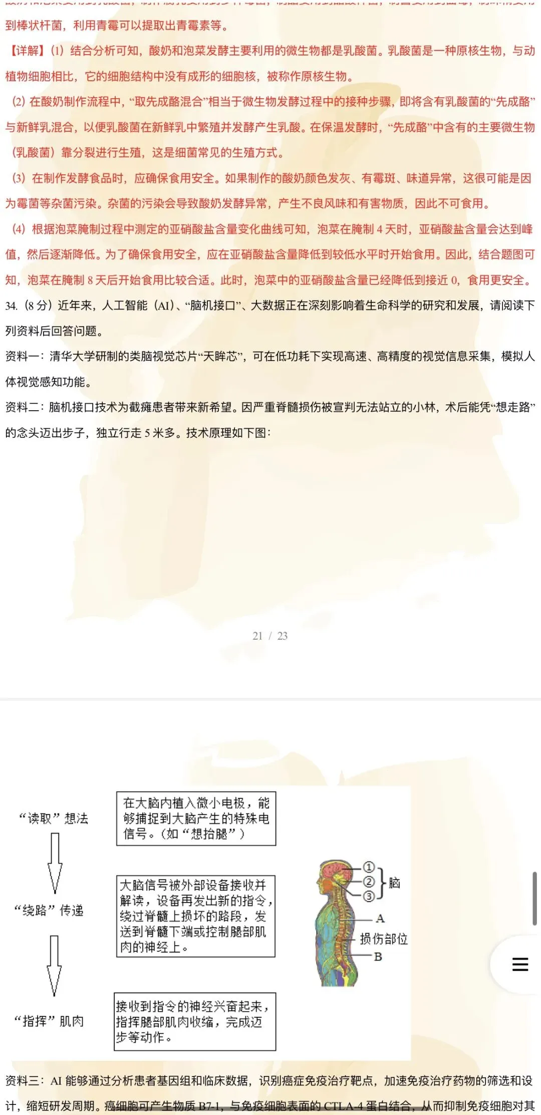 2026年中考生物:考前预测卷A3A4考试版各地汇总47份含答案详解与答题卡(全国通用)完整word版文档可下载打印-第31张图片-四季读书网
