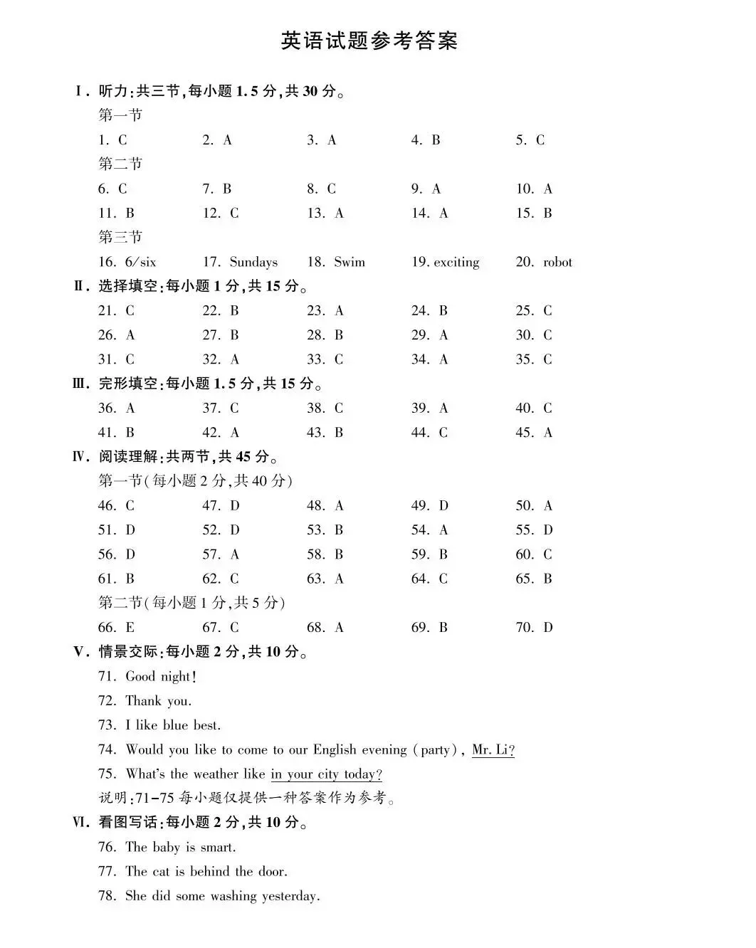 2024年福建省中考英语试卷听力和答案(电子版下载)-第15张图片-四季读书网
