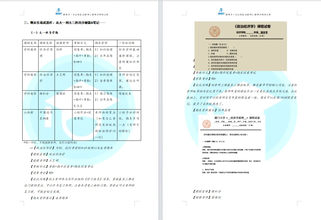 限时领取!厦大春季学期期末真题+复习攻略(大一至大三全囊括)-第4张图片-四季读书网