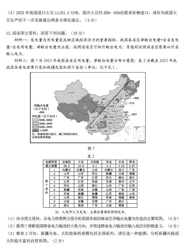 2026年包头市昆区中考二模地理试卷(含答案)-第4张图片-四季读书网