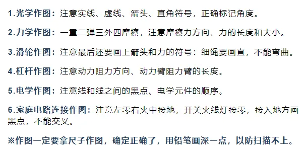 中考物理考前须看:答题须知+重要数值-第5张图片-四季读书网