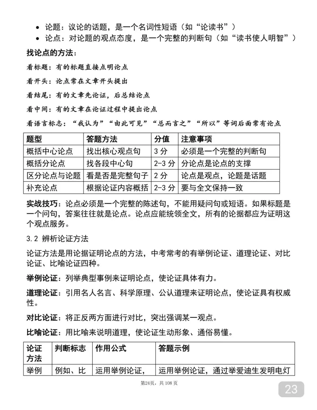 中考语文考前必背答题技巧笔记-第23张图片-四季读书网